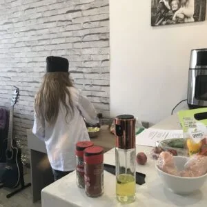 Maxine at her workstation
