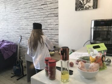 Maxine at her workstation