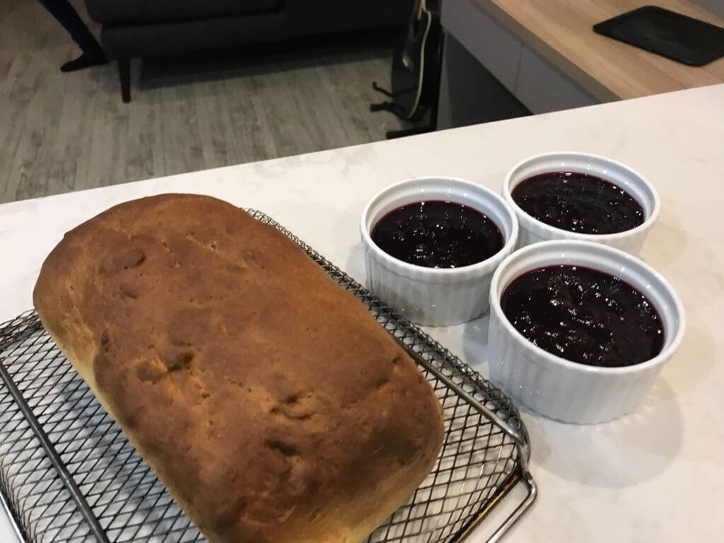 Homemade bread and jam
